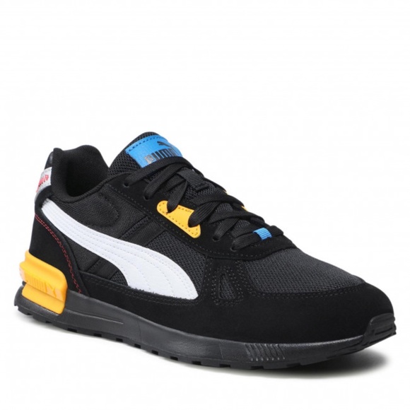 Puma Graviton Pro Low Mens Casual Shoes Black Yellow Blue 380736-04 NEW Sz 7 - Picture 4 of 8